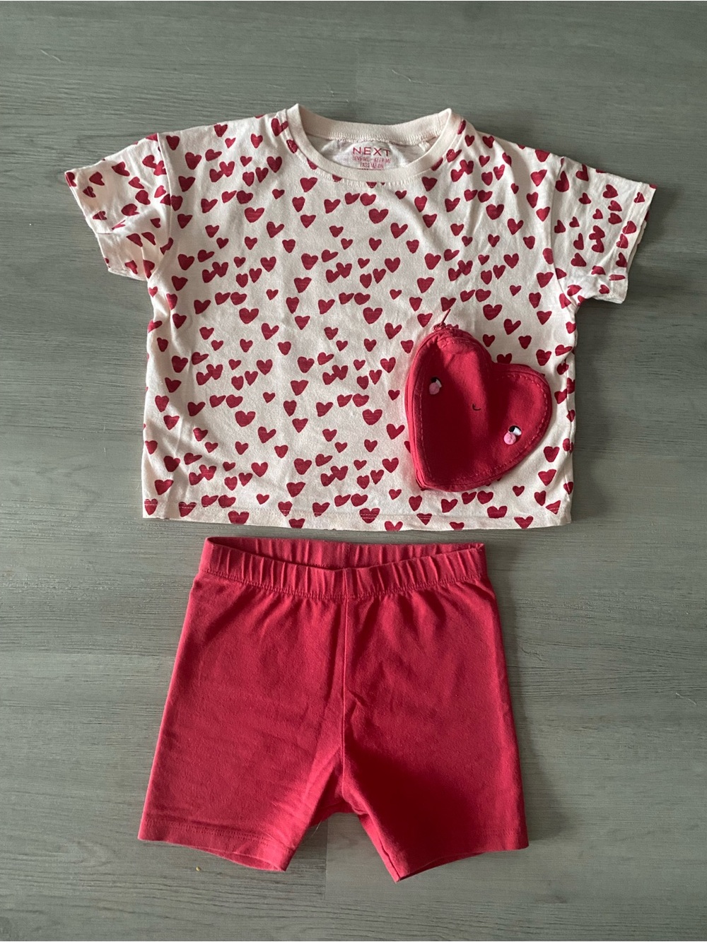 next Pink Heart Print Set with Heart Pocket